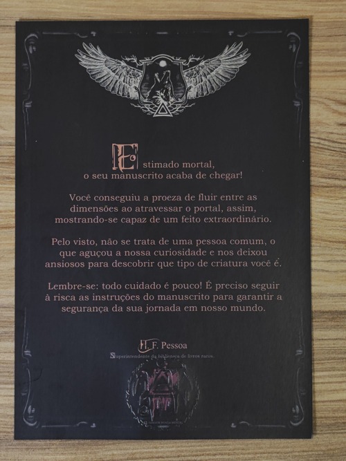 O DIÁRIO DE HASS VOLUME 1 - CARTA DE BOAS VINDAS